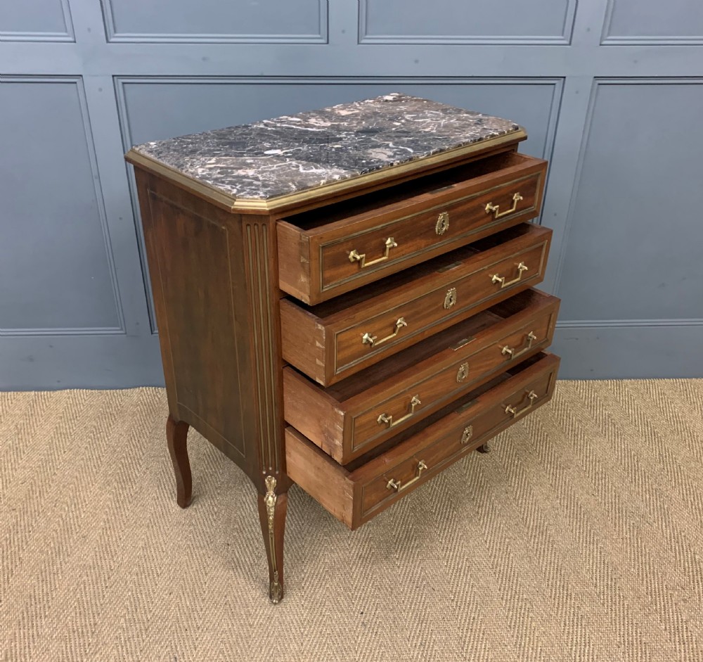 French Marble Topped Mahogany Commode View XIII