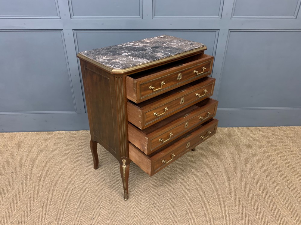 French Marble Topped Mahogany Commode View XIV