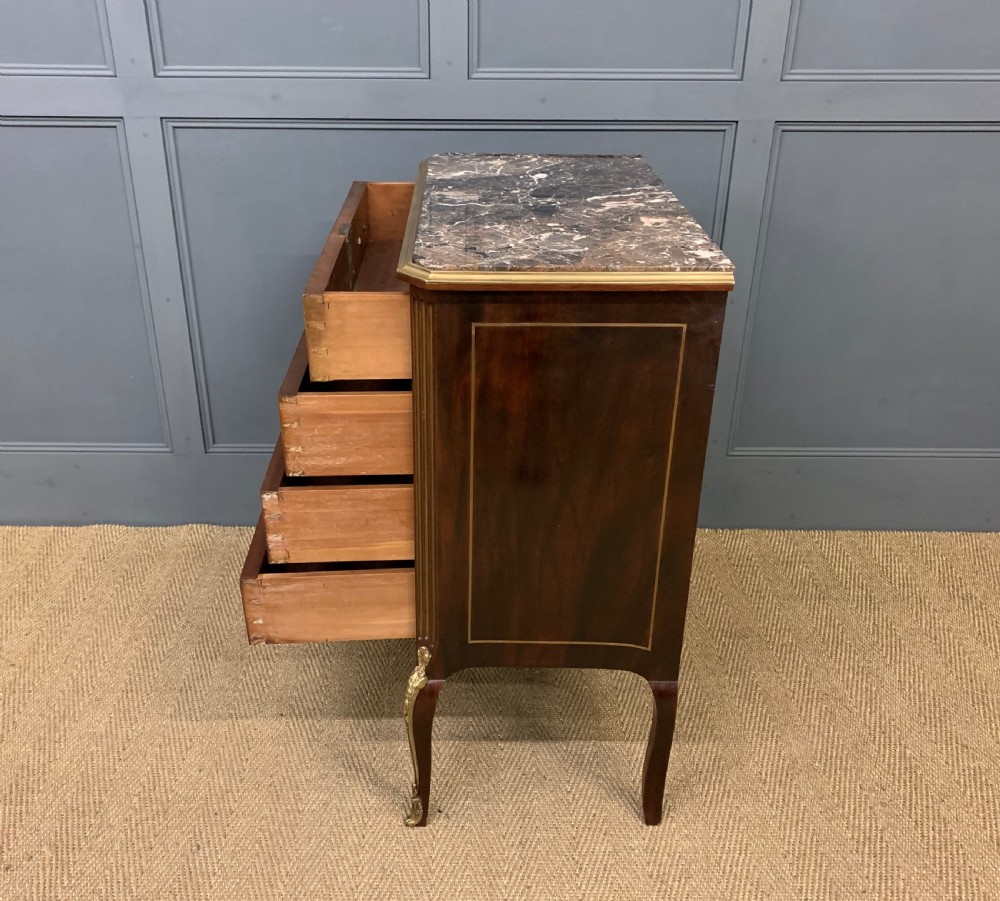 French Marble Topped Mahogany Commode View XVI