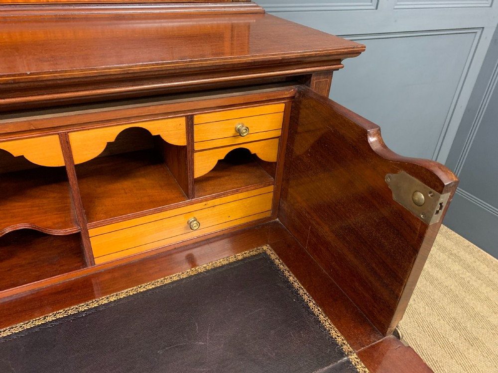 Edwardian Inlaid Mahogany Secretaire Bookcase View XIII