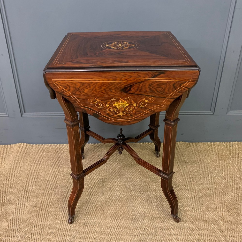 Inlaid Rosewood Flap Table