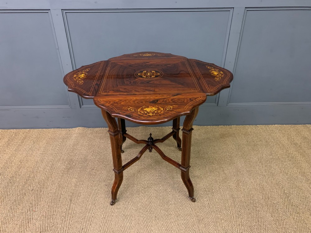 Inlaid Rosewood Flap Table View VII