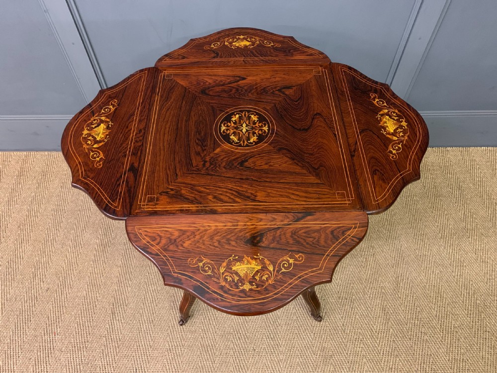 Inlaid Rosewood Flap Table View VIII