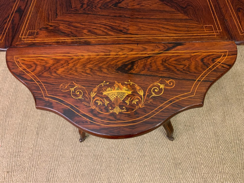 Inlaid Rosewood Flap Table View IX