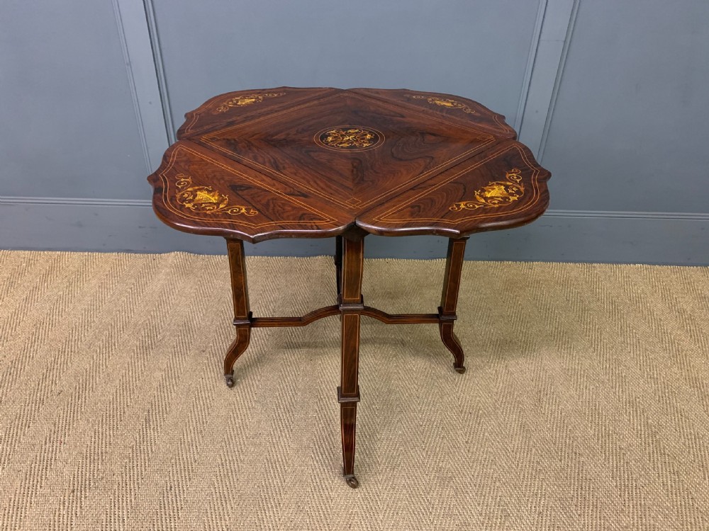 Inlaid Rosewood Flap Table View X