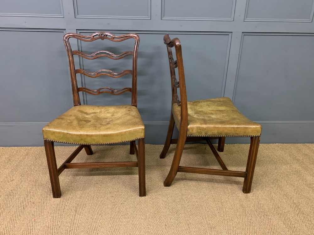 Set of 10 Mahogany Ladder Back Dining Chairs View III