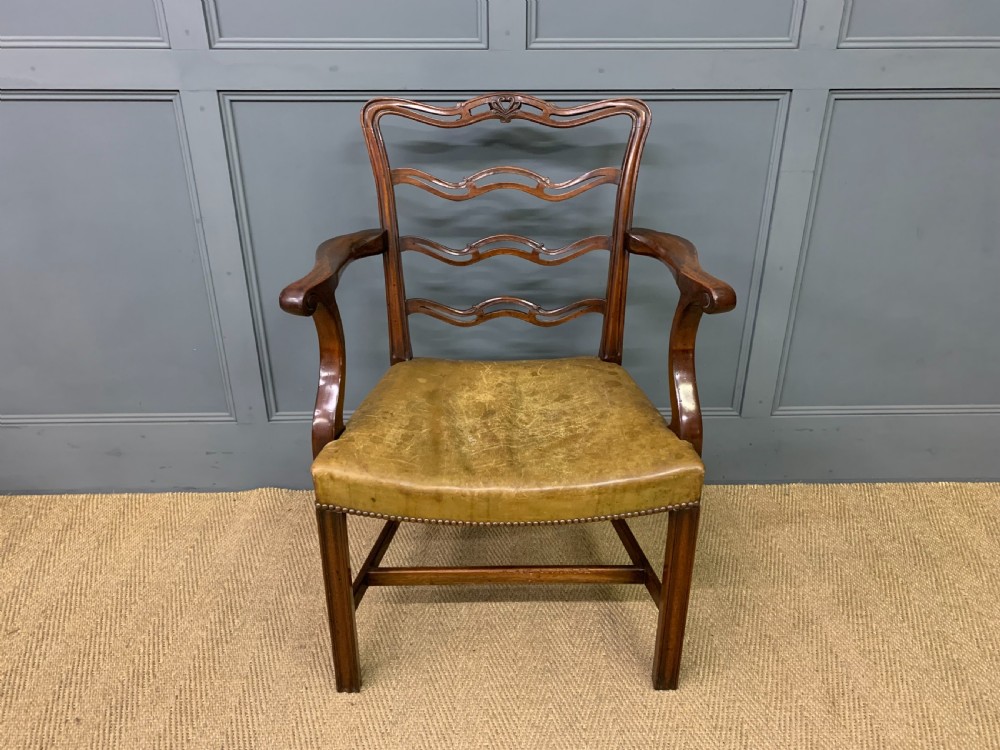 Set of 10 Mahogany Ladder Back Dining Chairs View XII