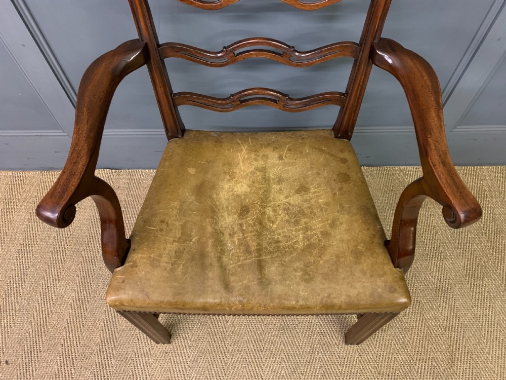Set of 10 Mahogany Ladder Back Dining Chairs View XIII