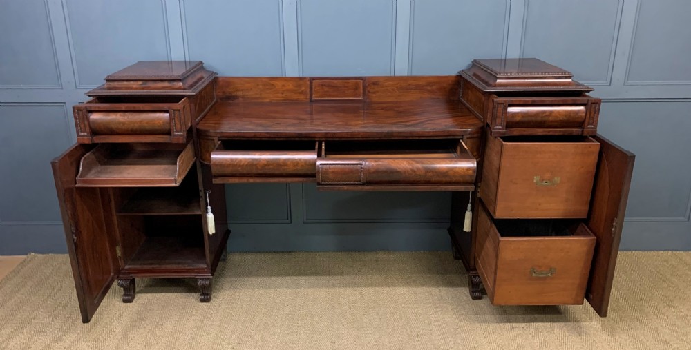 Regency Flame Mahogany Pedestal Sideboard View XV