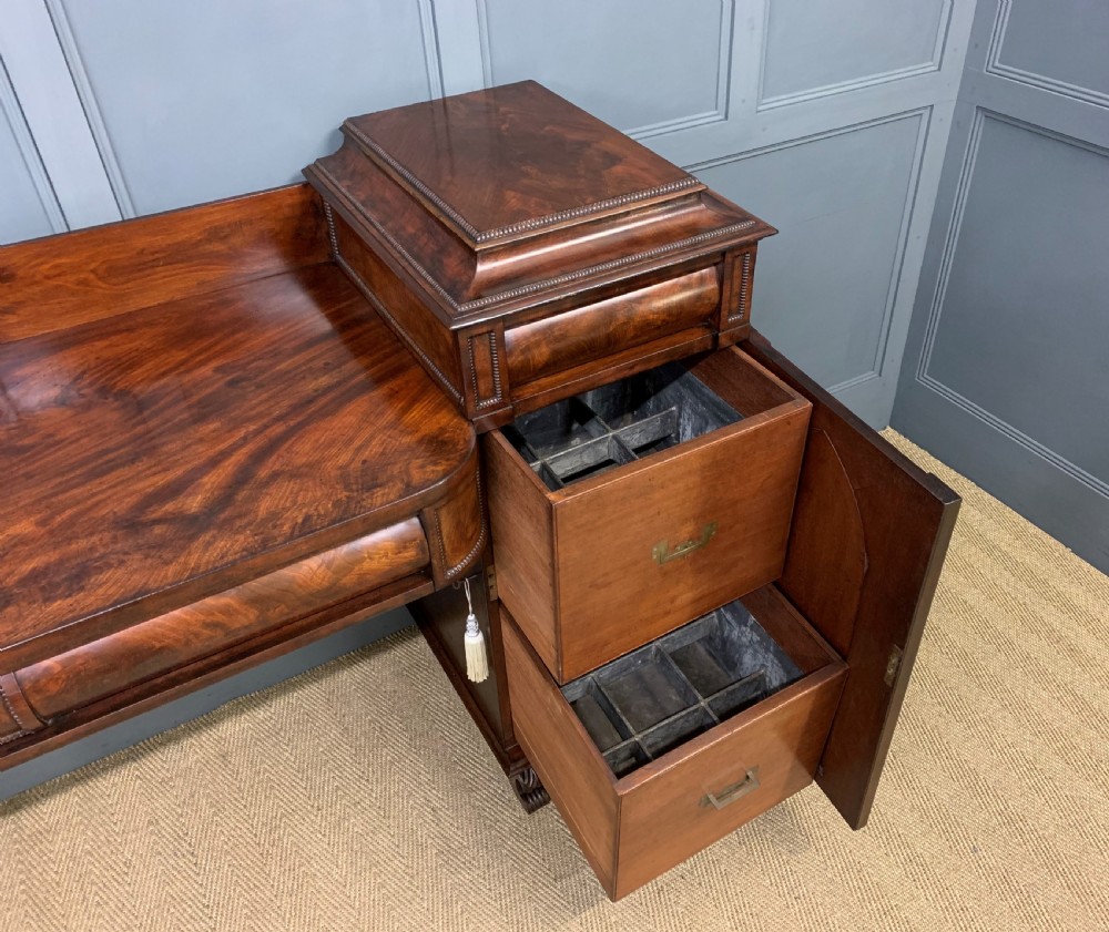 Regency Flame Mahogany Pedestal Sideboard View XVII
