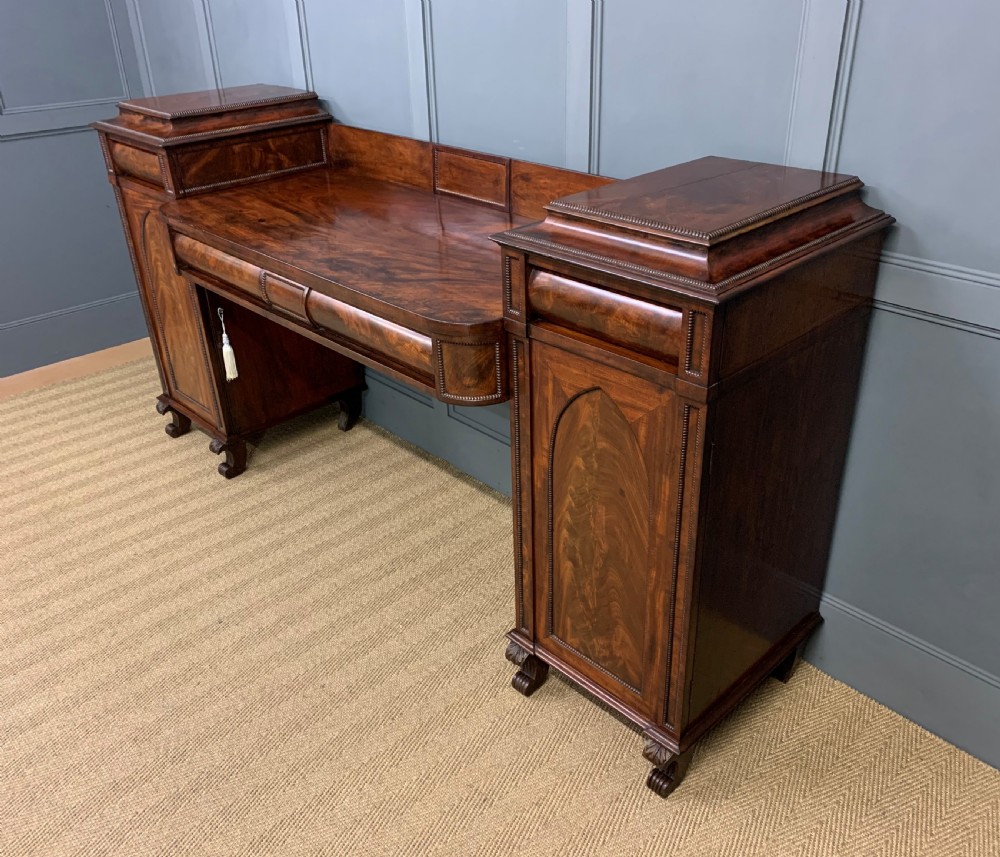 Regency Flame Mahogany Pedestal Sideboard View XXI