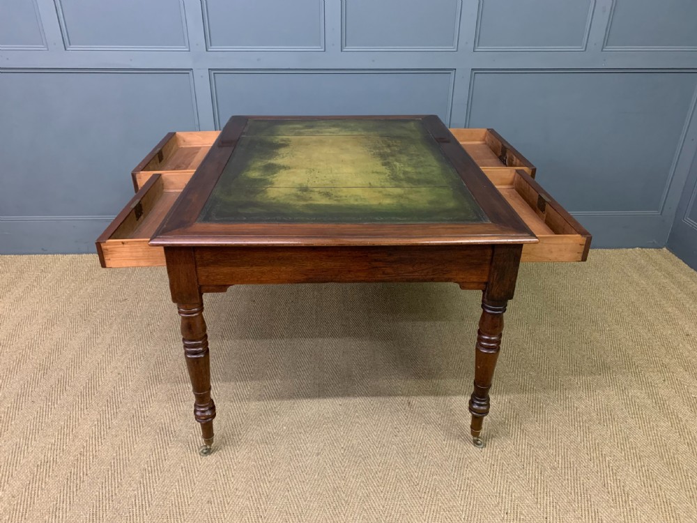 Victorian Mahogany 4 Drawer Partners Writing Table View II