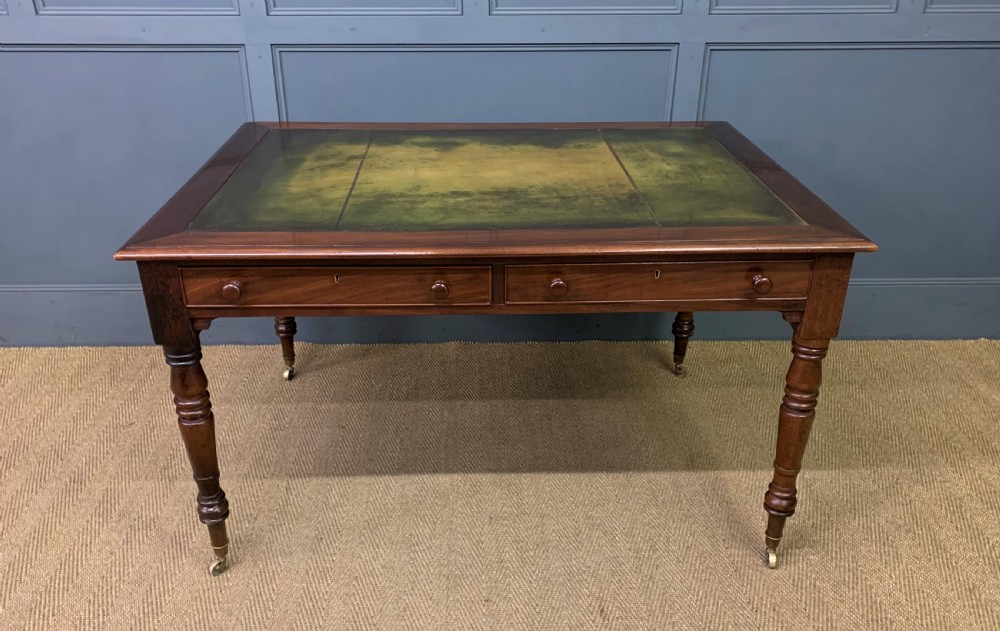 Victorian Mahogany 4 Drawer Partners Writing Table View III