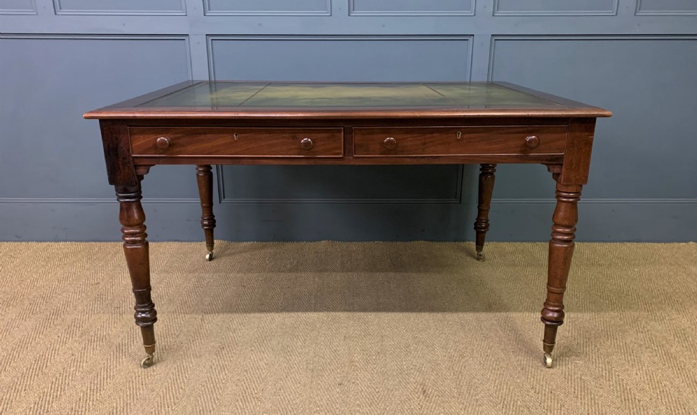 Victorian Mahogany 4 Drawer Partners Writing Table View IV