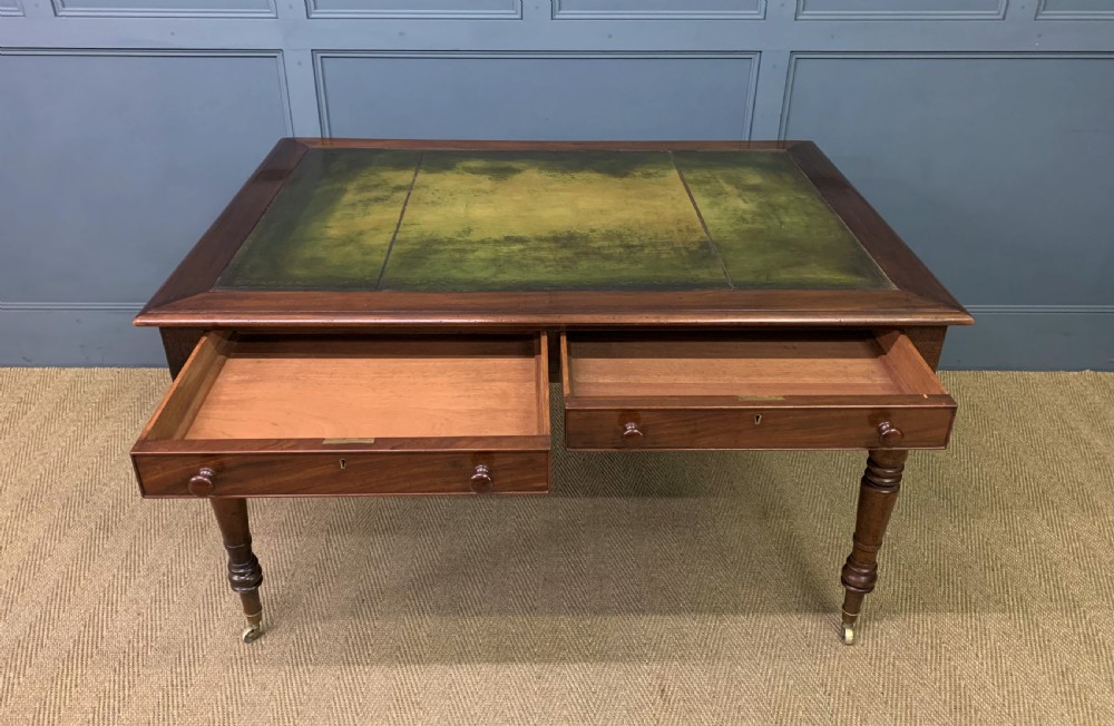 Victorian Mahogany 4 Drawer Partners Writing Table View VII
