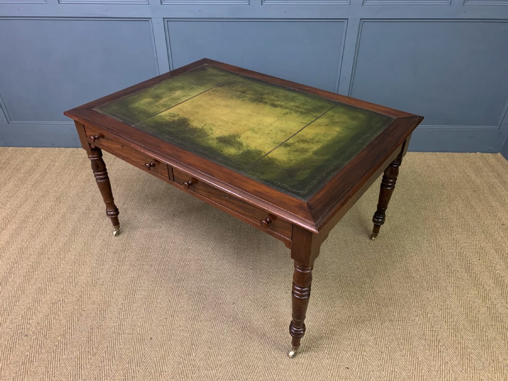 Victorian Mahogany 4 Drawer Partners Writing Table View XIII