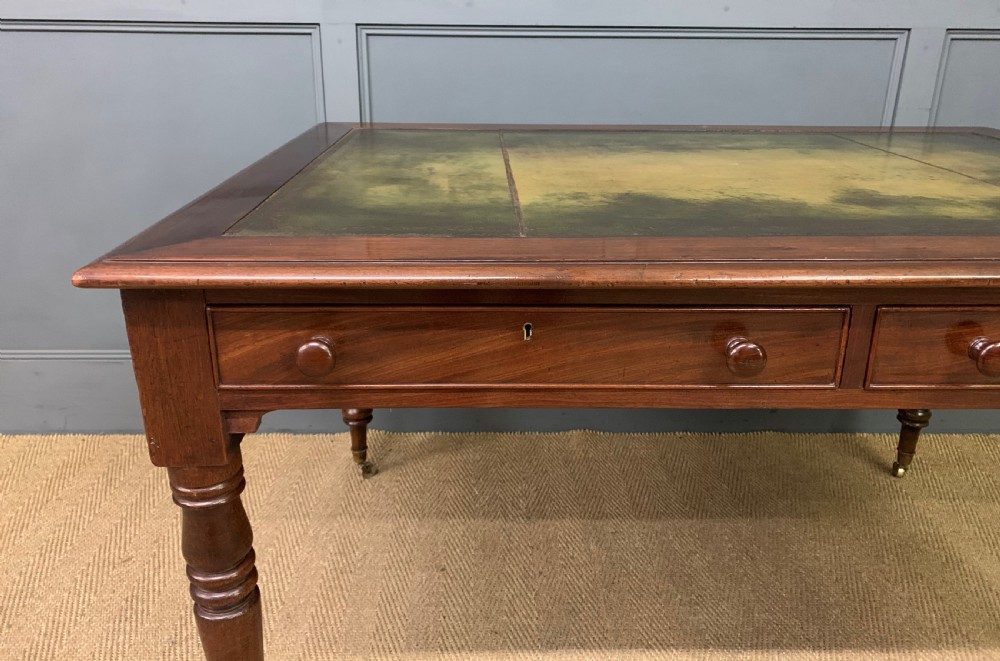 Victorian Mahogany 4 Drawer Partners Writing Table View XIV