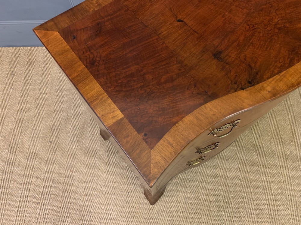 Burr Walnut Serpentine Fronted Chest of Drawers View IX