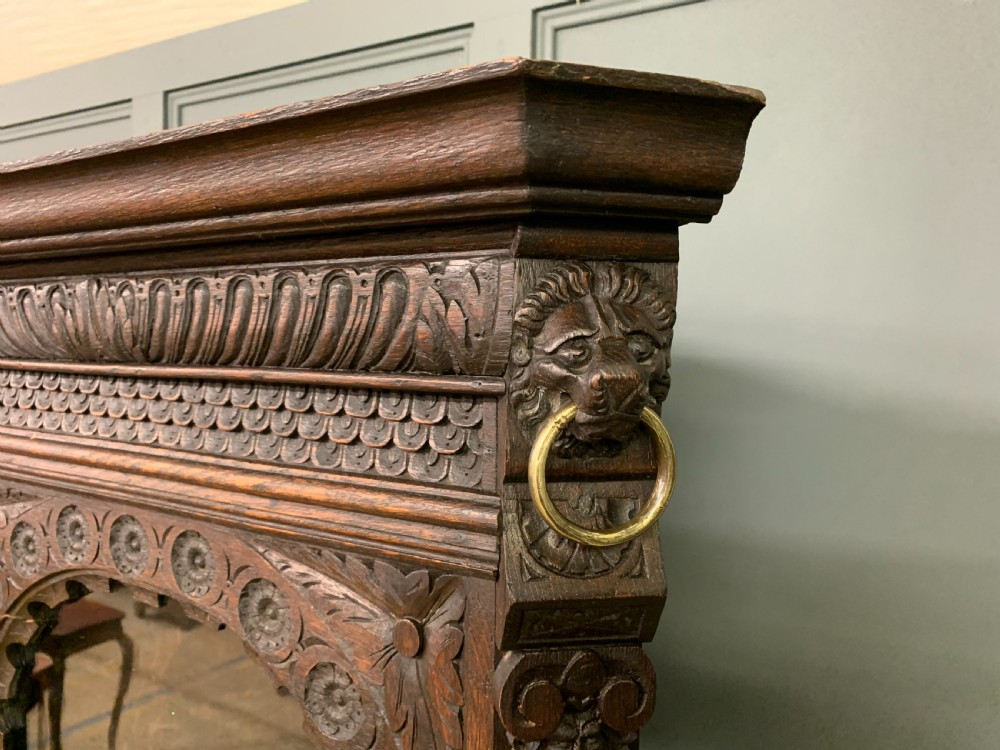 Victorian Carved Oak Corner Cabinet View VIII