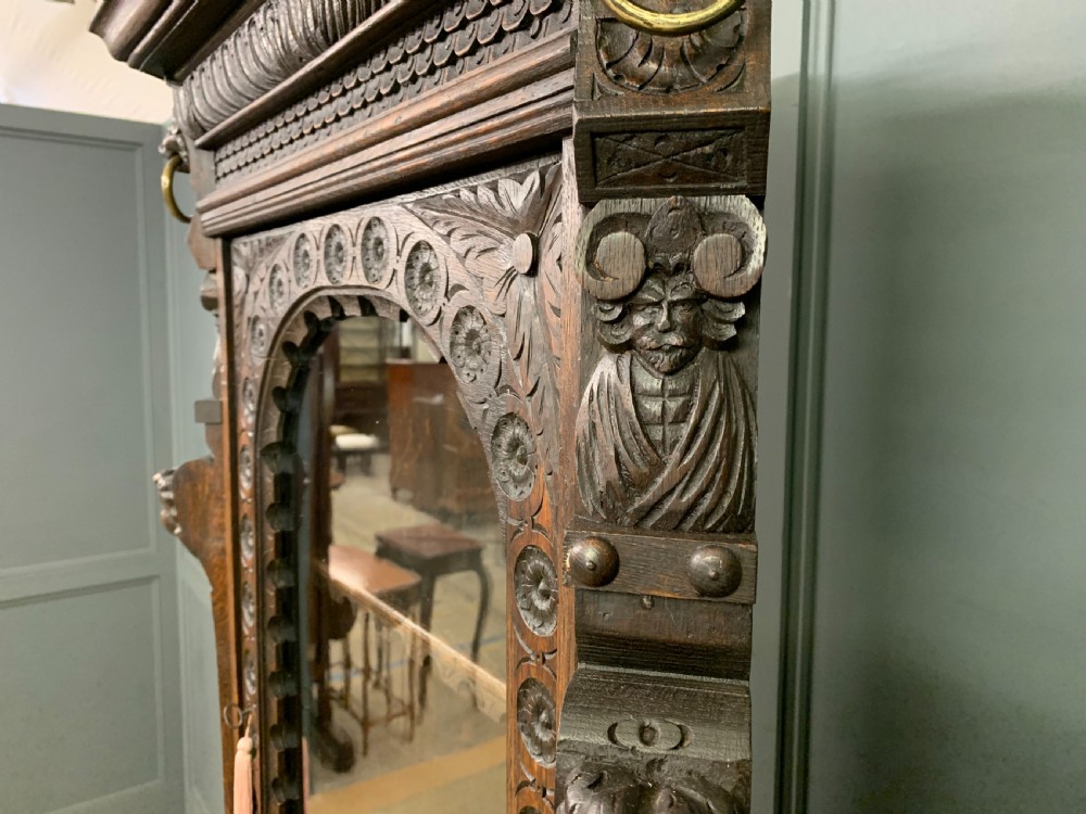 Victorian Carved Oak Corner Cabinet View XIII
