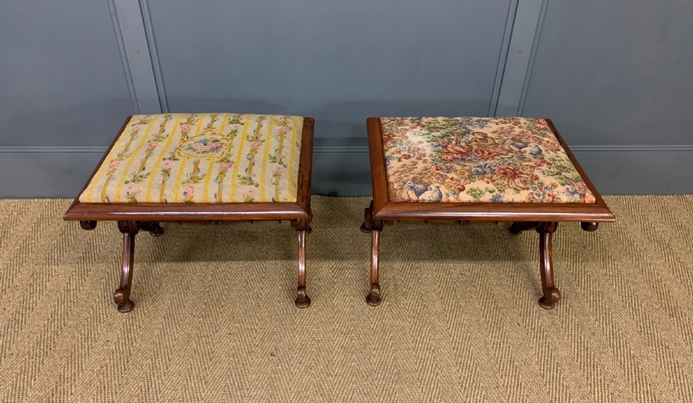 Pair of Early 19th Century Rosewood X Frame Stools View III