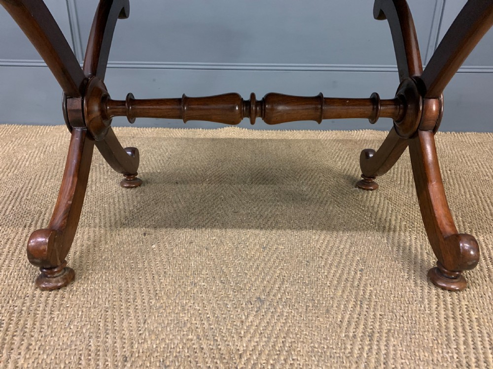 Pair of Early 19th Century Rosewood X Frame Stools View XII