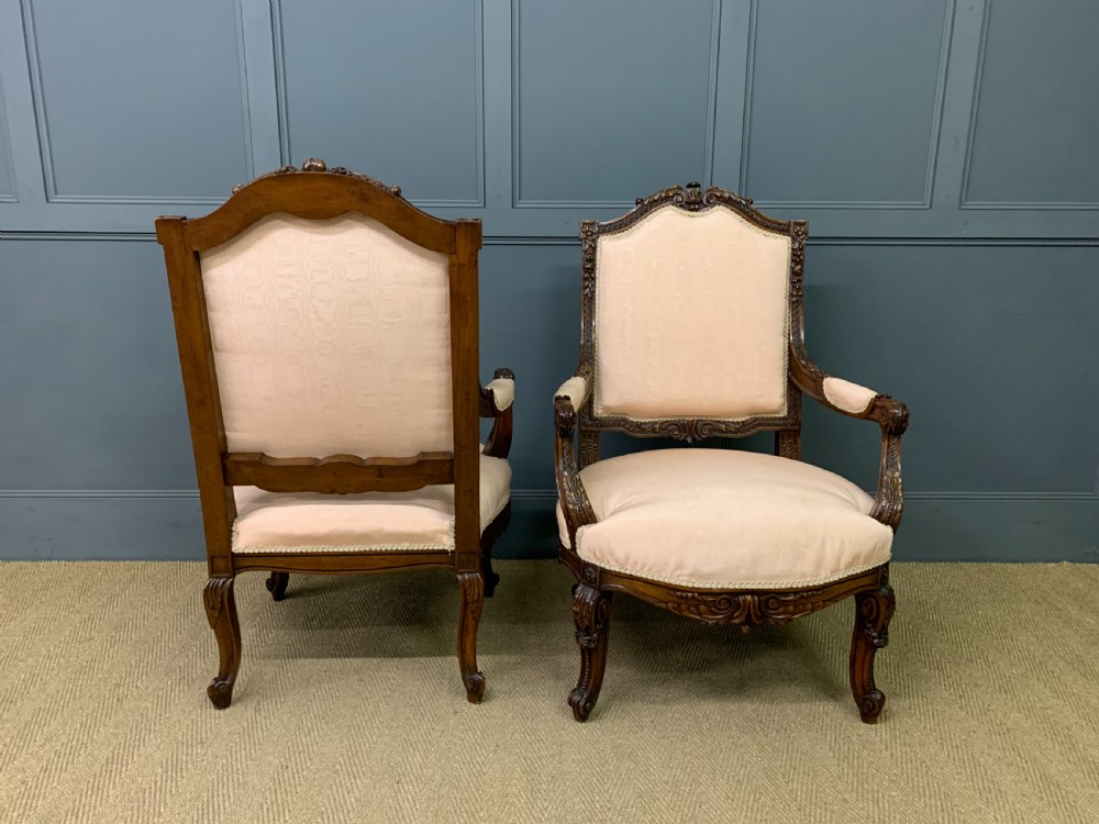 Pair of French Walnut Fauteuils View IV