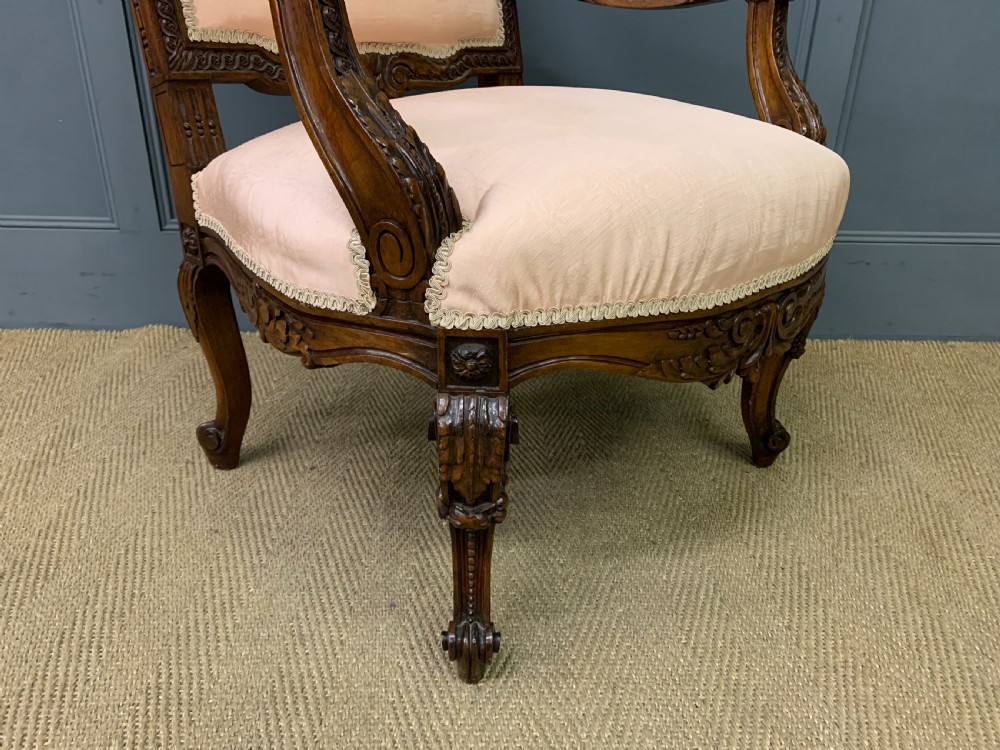 Pair of French Walnut Fauteuils View XI