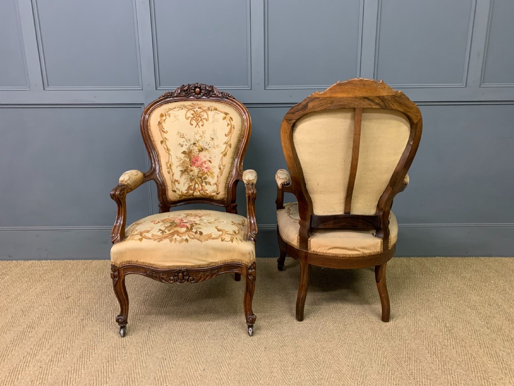Pair of French Rosewood Fauteuils View IV