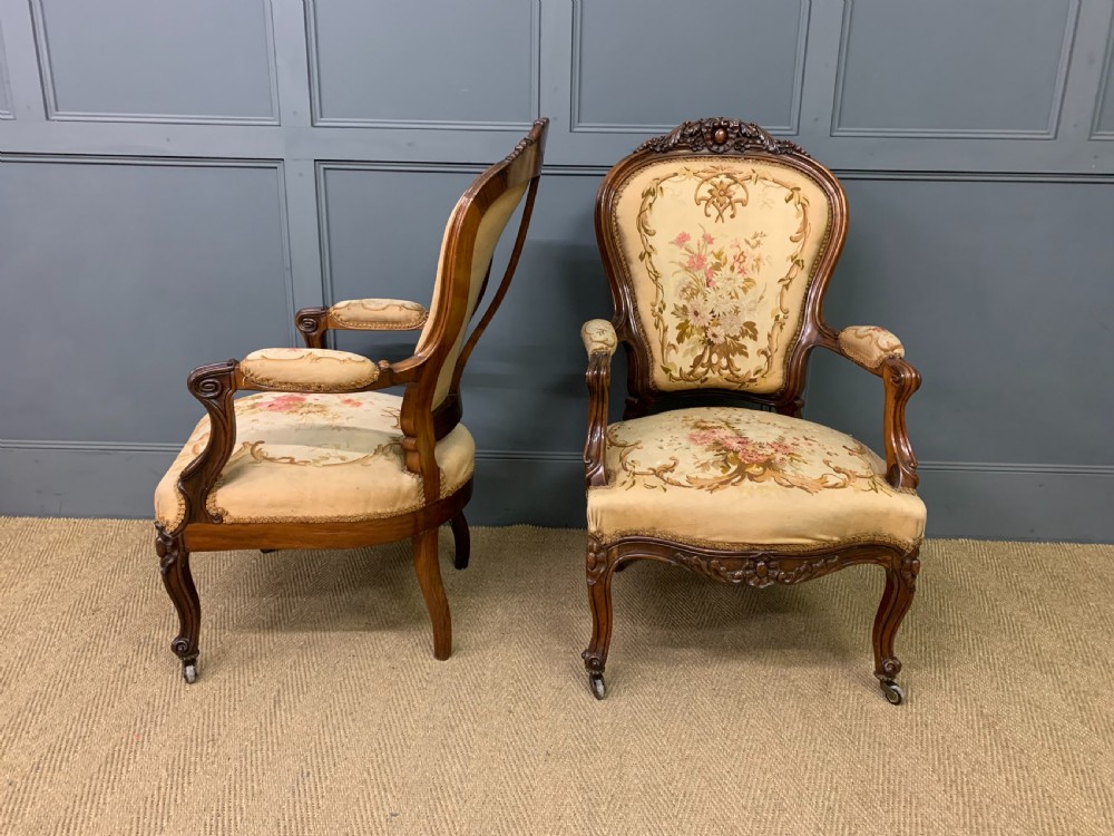 Pair of French Rosewood Armchairs View II