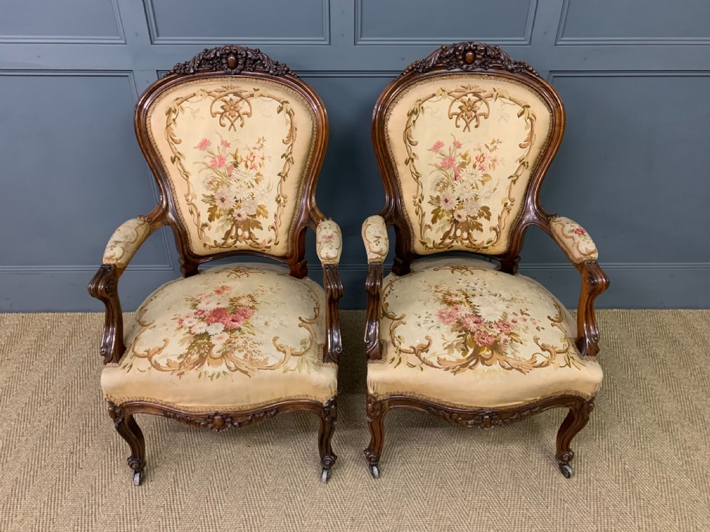 Pair of French Rosewood Armchairs View IV