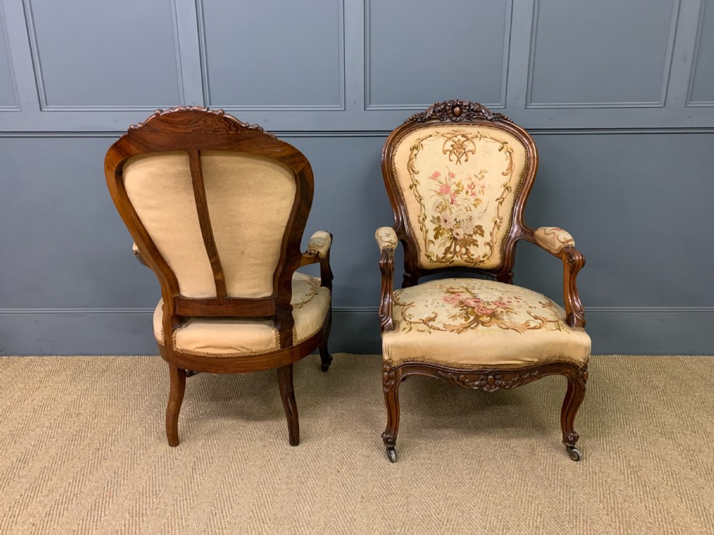 Pair of French Rosewood Armchairs View V
