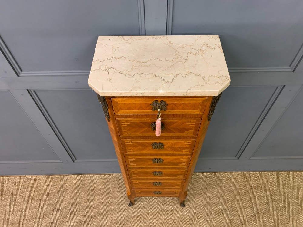 Slender French Satinwood Chest of Drawers View II