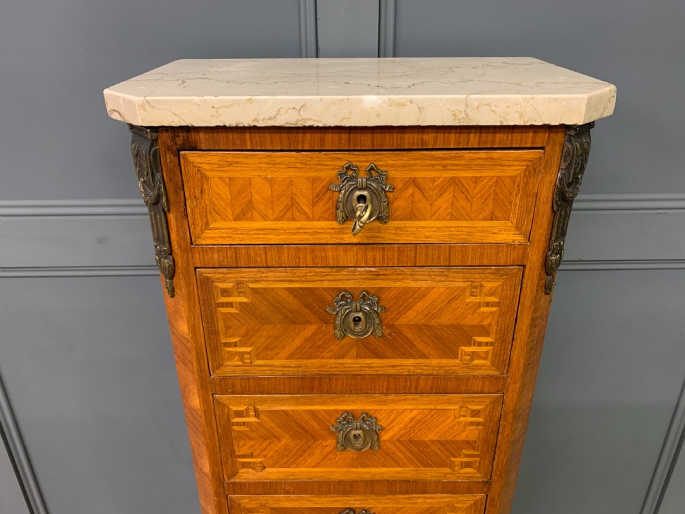 Slender French Satinwood Chest of Drawers View III