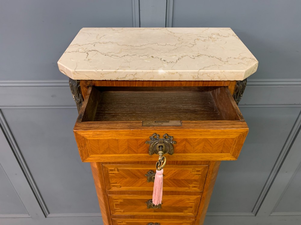 Slender French Satinwood Chest of Drawers View V