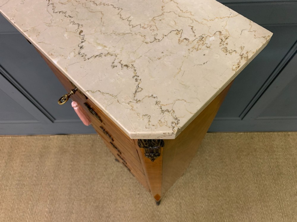Slender French Satinwood Chest of Drawers View XIII