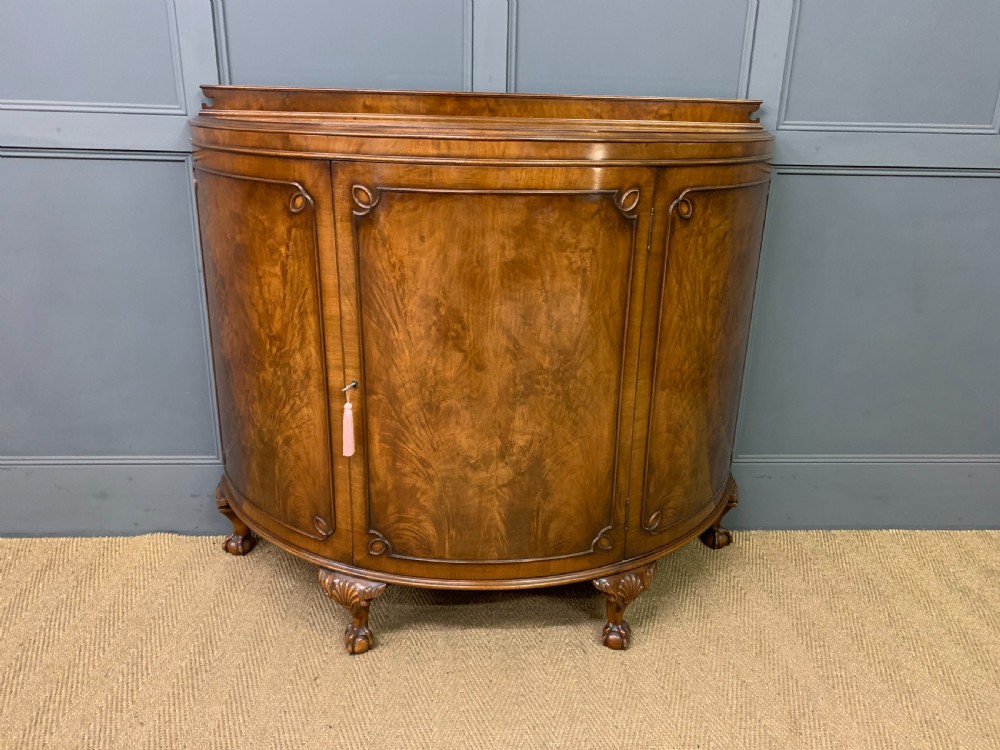 Burr Walnut Demi Lune Commode View II