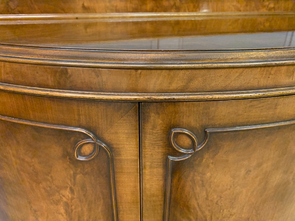 Burr Walnut Demi Lune Commode View V