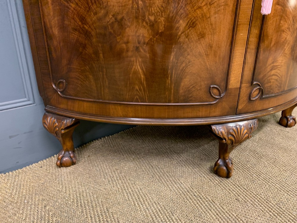 Burr Walnut Demi Lune Commode View VI