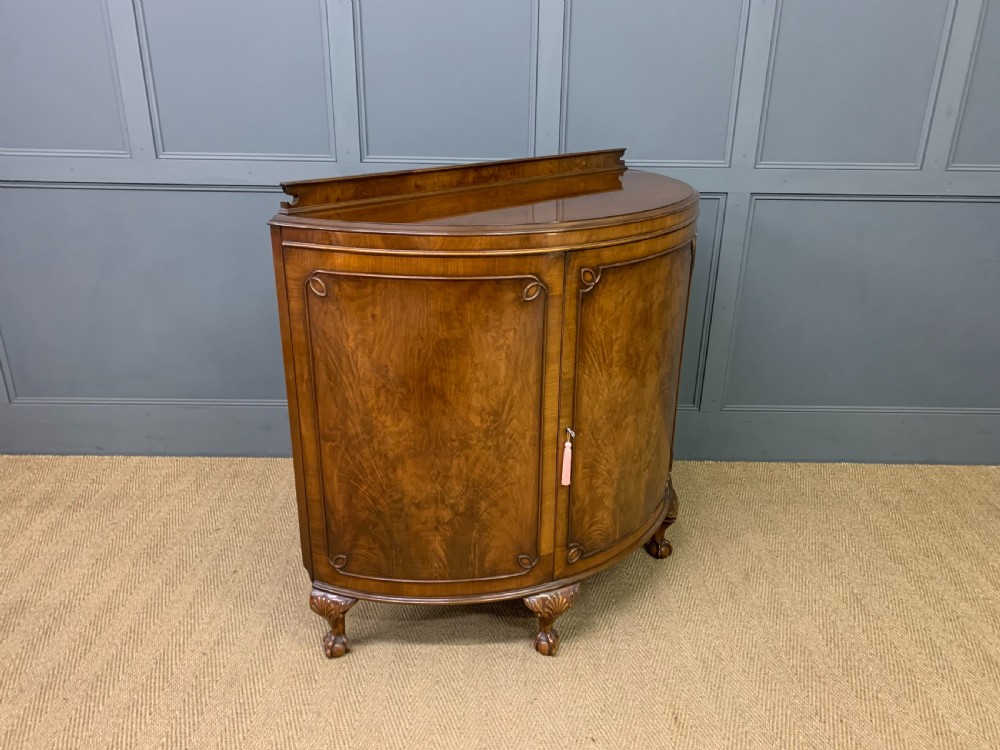 Burr Walnut Demi Lune Commode View IX