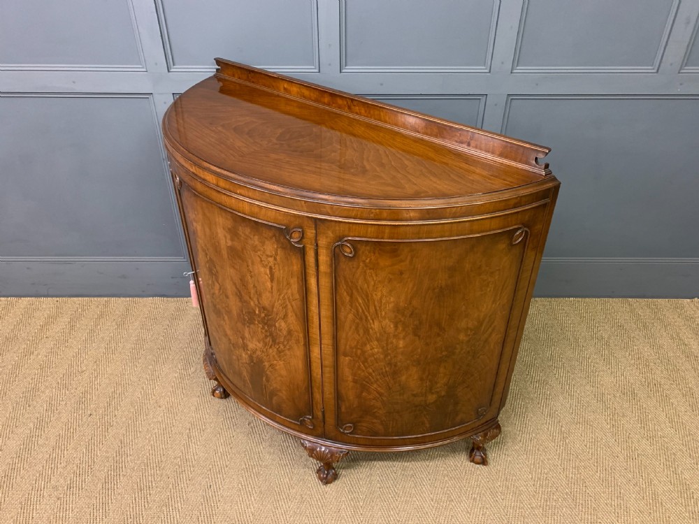 Burr Walnut Demi Lune Commode View XI