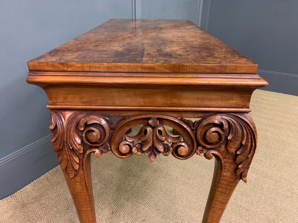 Burr Walnut Console Table View IX