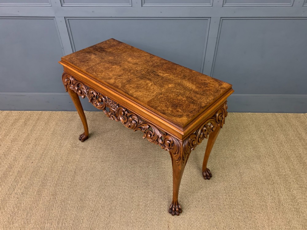 Burr Walnut Console Table View XI