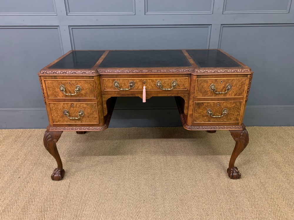 Burr Walnut Writing Desk View II