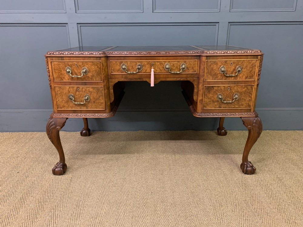 Burr Walnut Writing Desk View III