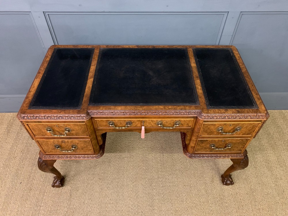 Burr Walnut Writing Desk View IV