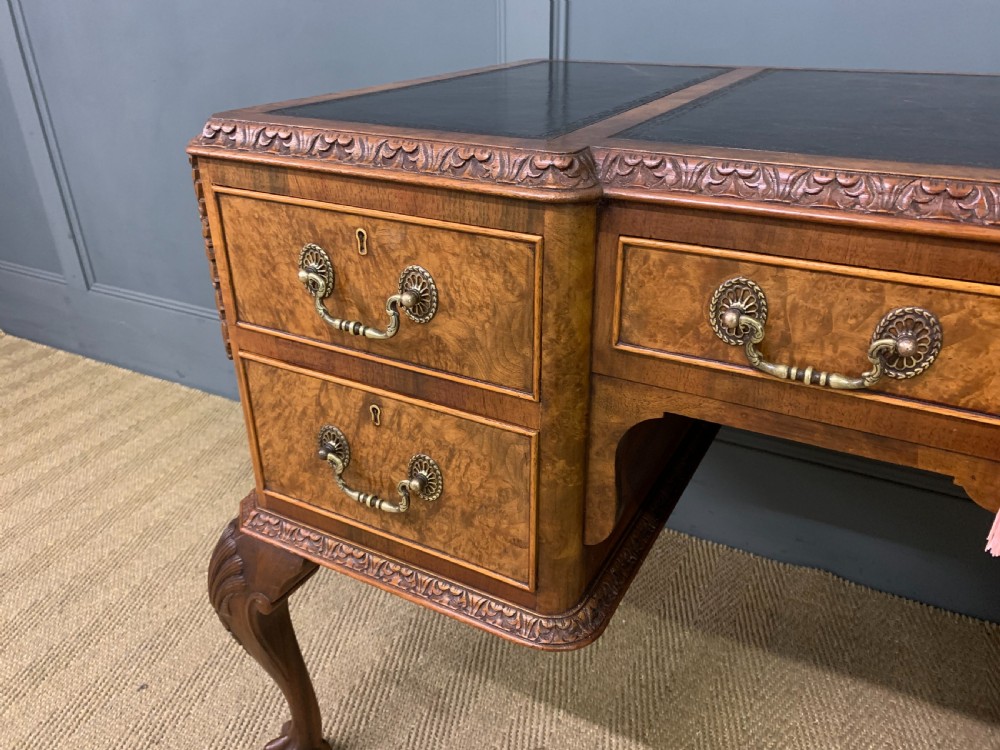 Burr Walnut Writing Desk View VI