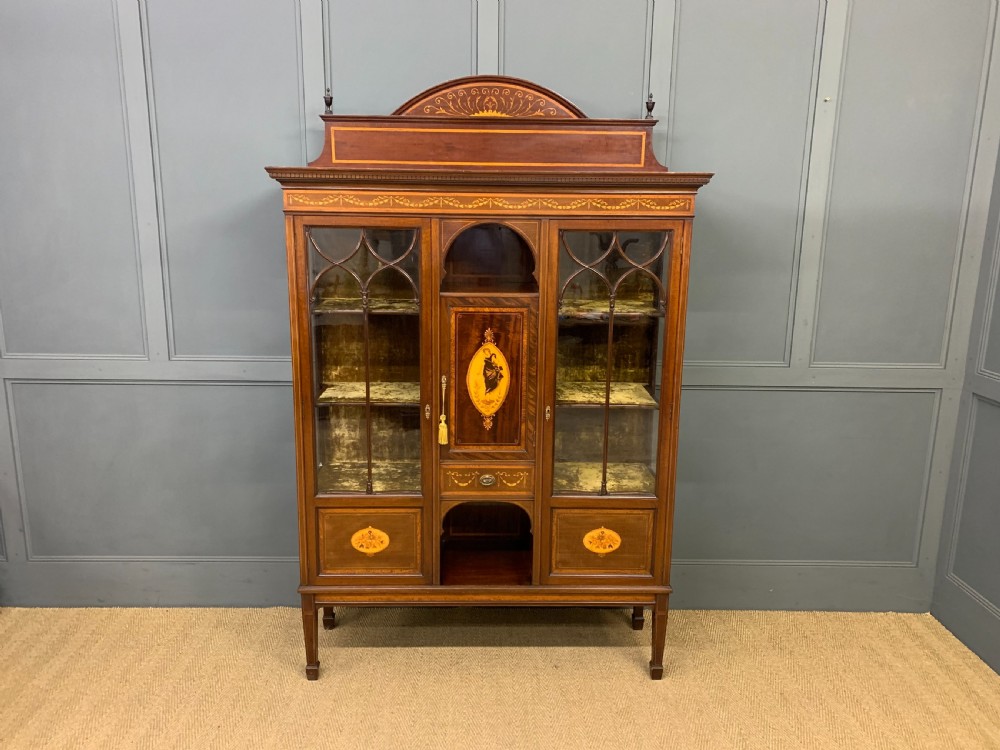 Inlaid Mahogany Display Cabinet by Jas Shoolbred View III