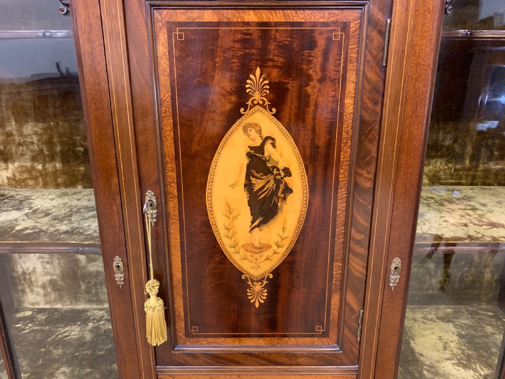 Inlaid Mahogany Display Cabinet by Jas Shoolbred View VIII