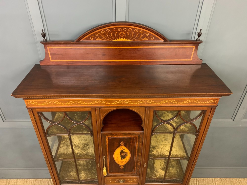 Inlaid Mahogany Display Cabinet by Jas Shoolbred View XI